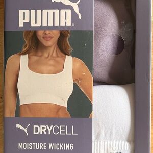 PUMA White & Black Sports Bras